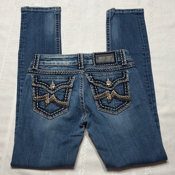 Miss Me Irene Skinny Women's Embellished Blue Skinny Jeans- Size 28 - Picture 1 of 11